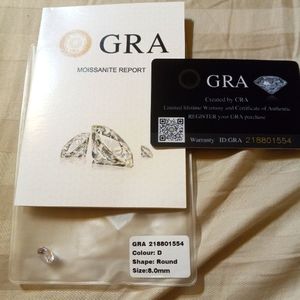 Simulated Diamond Moissanite D colorless 2ct 8mm loose💎💎💍💍💍💎💎